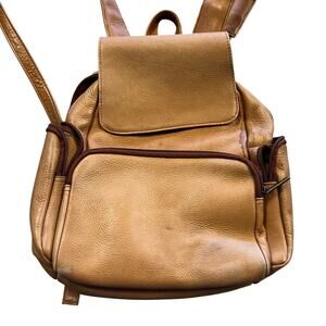 Le Donne Light Tan Leather Collection Backpack